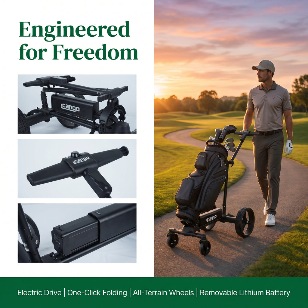Golfvan Electric Golf Push Cart | Remote Control Caddy with Lithium Battery