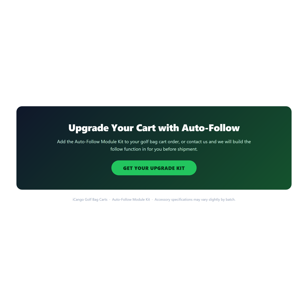 U.W.B. Auto-Follow Module Kit for Electric Golf Caddy