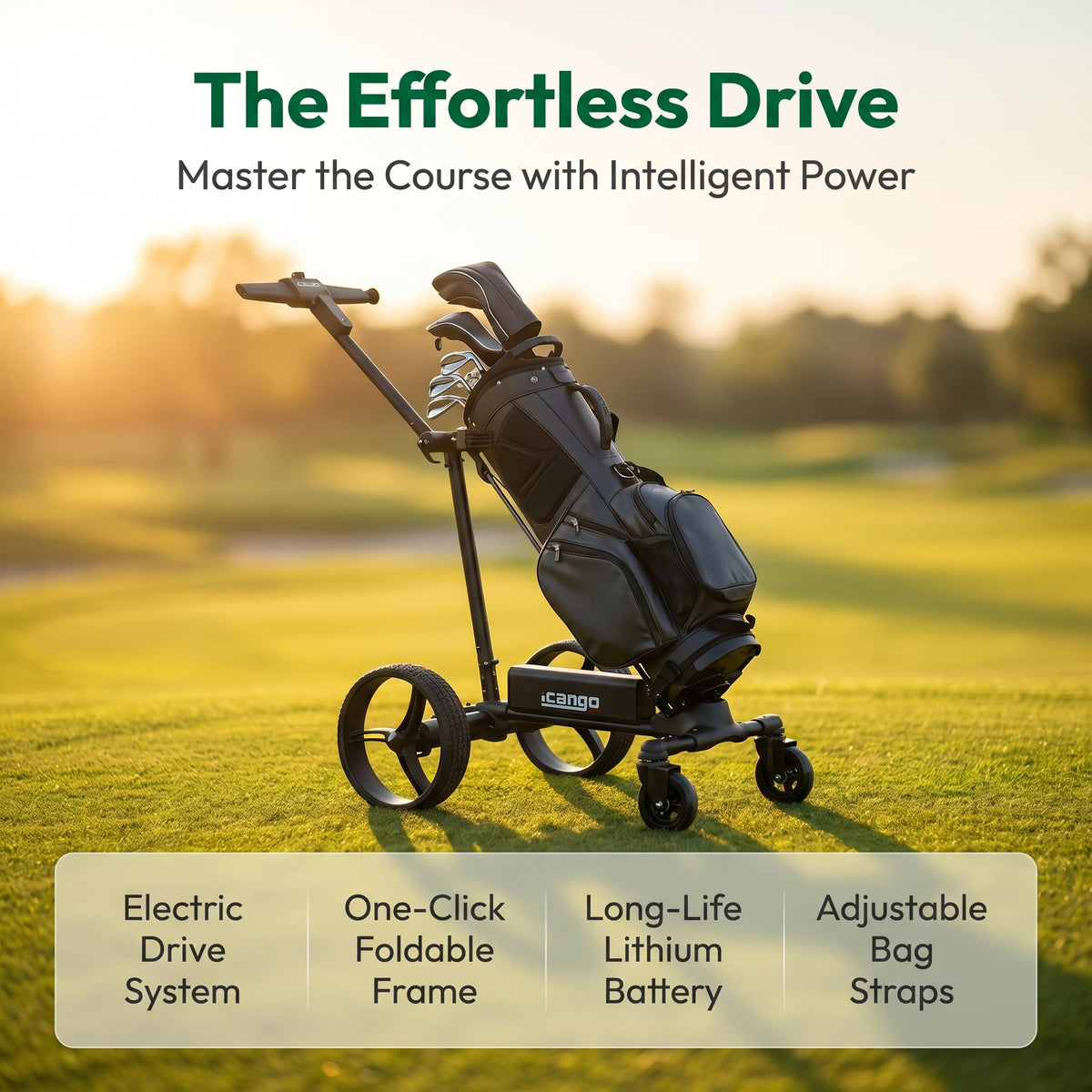 Golfvan Electric Golf Push Cart | Remote Control Caddy with Lithium Battery